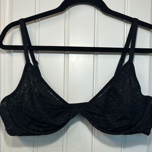 Victoria's Secret Black Unlined Plunge Underwire Bra 40C